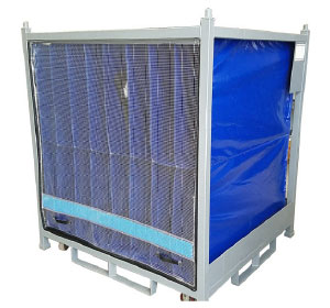 Rack metálico con dunnage en lona coating